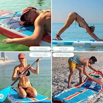 Niphean Inflatable Stand Up Paddle Board with SUP Accessories, Anti-Slip EVA Deck, 10'6'' Inflatable Paddle Boards for Adults & Youth of All Skill Levels