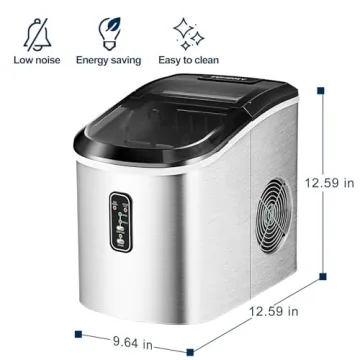 EUHOMY Countertop Ice Maker - Quick & Efficient Ice Production