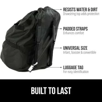 Gorilla Grip Car Seat Travel Bag – Durable, Water & Dirt Resistant, Padded Backpack Carry for Airp...