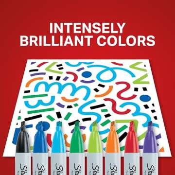 Sharpie Permanent Markers, Chisel Tip Marker Set, Poster Markers, Markers For Wood, Plastic, And More, Assorted Colors, 8 Count