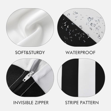 Outdoor Waterproof Striped Pillow Covers Set of 2 18x18