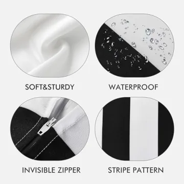 Outdoor Waterproof Striped Pillow Covers Set of 2 18x18