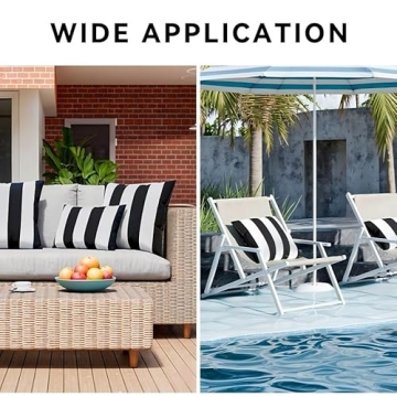 Outdoor Waterproof Striped Pillow Covers Set of 2 18x18