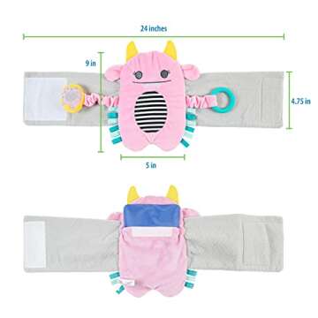 Dr. Brown's Gripebelt Heated Belly Band, Soothe Baby's Tummy with Gentle Warmth and Compression, Monster, 3m+, Pink