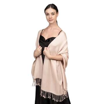 Soft Silky Pashmina Shawl Wrap for Bridesmaid Dress