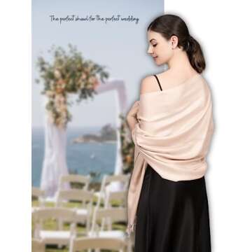 Soft Silky Pashmina Shawl Wrap for Bridesmaid Dress