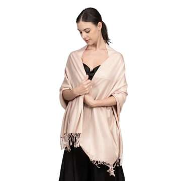Soft Silky Pashmina Shawl Wrap for Bridesmaid Dress