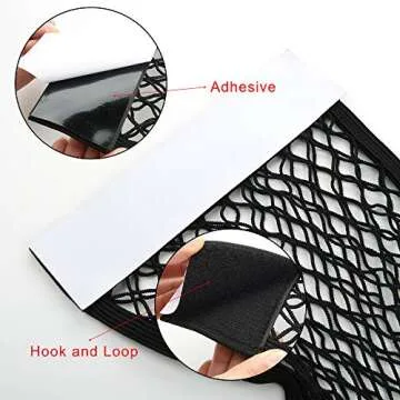 Cosmos Universal Mesh Cargo Net Wall Sticker Organizer Pouch Bag Storage Mesh Net for Car Trunk, Pack of 2 with Tape Stickers