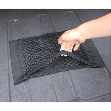Cosmos Universal Mesh Cargo Net Wall Sticker Organizer Pouch Bag Storage Mesh Net for Car Trunk, Pack of 2 with Tape Stickers