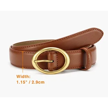 Premium CHAOREN Women's Leather Belt with Gold Buckle