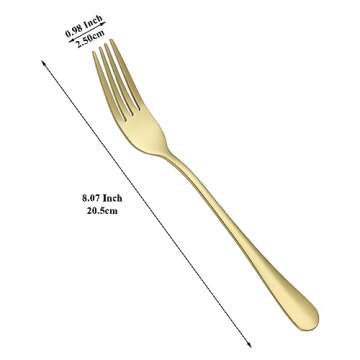 ReaNea Gold Dinner Forks 12 Pieces, Stainless Steel Titanium Gold Plating Table Forks for Home, Rest...
