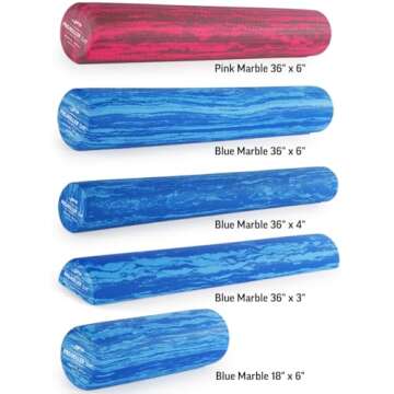 OPTP PRO-ROLLER Soft Density Foam Roller - Professional 18 Inch Foam Roller for Massage; Short Foam Roller and Physical Therapy Roller for Balance and Stability Training Exercises - Blue 18” x 6”