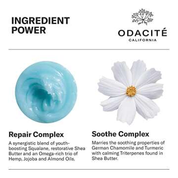 ODACITE Skin Care - Face Moisturizer - Le-Blue Balm Repair Balm, Blue Chamomile & Shea Butter - Multipurpose Anti-Aging for Soft, Healthy & Nourished Skin - Mature, Dry or Sensitive Skin