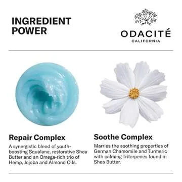 ODACITE Skin Care - Face Moisturizer - Le-Blue Balm Repair Balm, Blue Chamomile & Shea Butter - Multipurpose Anti-Aging for Soft, Healthy & Nourished Skin - Mature, Dry or Sensitive Skin