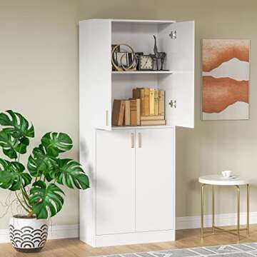Cozy Castle 71" Kitchen Pantry Cabinet with Shelves