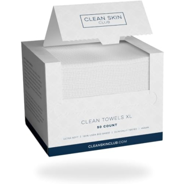 Clean Skin Club Clean Towels XL™ - 100% USDA Biobased Face Towels for Gentle Skincare