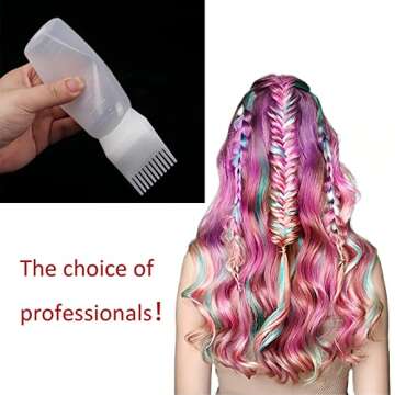 sepasnrk Root Comb Applicator Bottle 6 Ounce,3 Pack Applicator Bottle for Hair Dye with Graduated Scale(White)