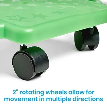 hand2mind Green Indoor Scooter Board for Kids Fun