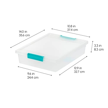 Durable Stackable IRIS USA 6 Qt Clear Storage Bins 4 Pack