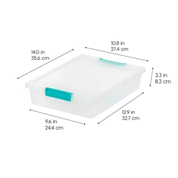 Durable Stackable IRIS USA 6 Qt Clear Storage Bins 4 Pack