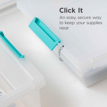 Durable Stackable IRIS USA 6 Qt Clear Storage Bins 4 Pack