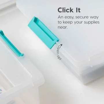 Durable Stackable IRIS USA 6 Qt Clear Storage Bins 4 Pack