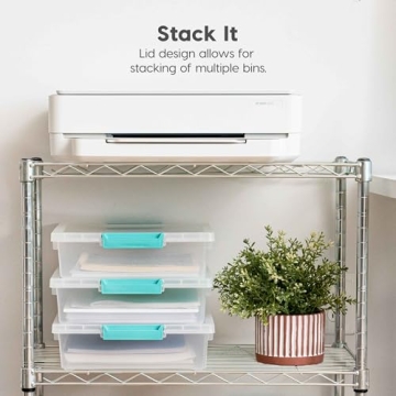 Durable Stackable IRIS USA 6 Qt Clear Storage Bins 4 Pack