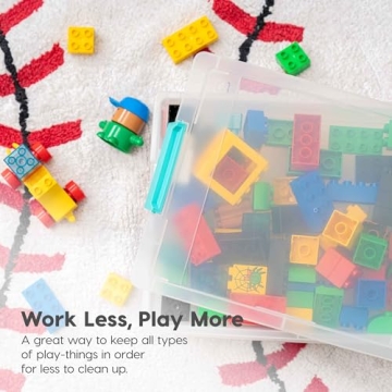 Durable Stackable IRIS USA 6 Qt Clear Storage Bins 4 Pack