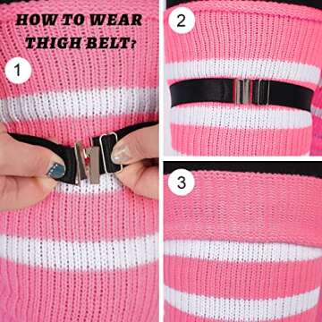 Plus Size Womens Thigh High Socks for Thick Thighs- Extra Long Striped Thick Over the Knee Socks- Leg Warmer Boot Socks