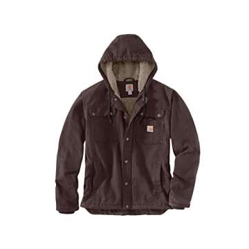 Carhartt mens Bartlett Jacket (Regular and Big & Tall Sizes) Work Utility Outerwear, Dark Brown, XX-...