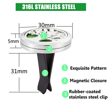 Stylish Car Essential Oil Diffuser with 8 Refill Pads