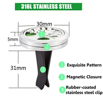 Stylish Car Essential Oil Diffuser with 8 Refill Pads