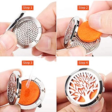 Stylish Car Essential Oil Diffuser with 8 Refill Pads