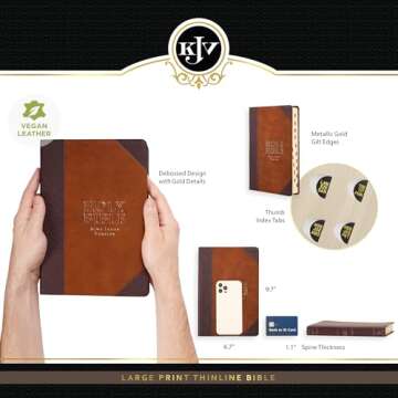 KJV Holy Bible Large Print Faux Leather - Timeless & Elegant