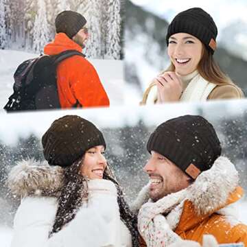 GREENEVER Bluetooth Beanie Hat Mens Gifts Christmas Stocking Stuffers Gifts for Men Women Black