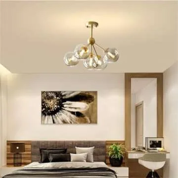 Elegant Amber Glass Globe Chandelier for All Spaces