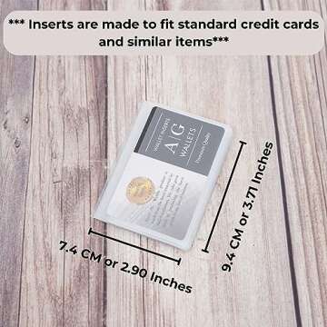 AG Wallets Set of 2 Clear Premium Quality Wallet Insert (Trifold 6 Page)