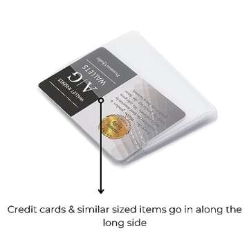 AG Wallets Set of 2 Clear Inserts Perfect for Trifold Wallets