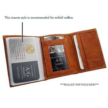 AG Wallets Set of 2 Clear Inserts Perfect for Trifold Wallets