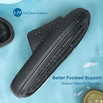 UltraCozy Women Slides Sandals with Thick Sole, Non-Slip Beach Pool Slides, Open Toe Style Outdoor Slippers For Men and Women UCS102 (2020 New Chubby Collection)