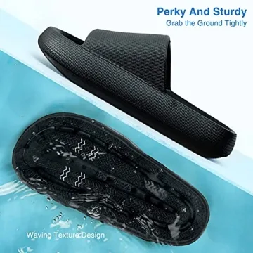 UltraCozy Women Slides Sandals with Thick Sole, Non-Slip Beach Pool Slides, Open Toe Style Outdoor Slippers For Men and Women UCS102 (2020 New Chubby Collection)