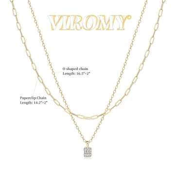 VIROMY Gold Layered Necklaces for Women Stylish Jewelry