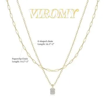 VIROMY Gold Layered Necklaces for Women Stylish Jewelry