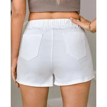 luvamia Women Skorts for Summer Jean Skirts for Women Denim White Denim Skort White Skirt Women Wome...