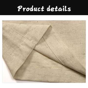 Oymyakon Men's Casual Linen Shorts Summer Button Beach Shorts Cotton Linen Flat Front Shorts with Pockets(Beige,Large)