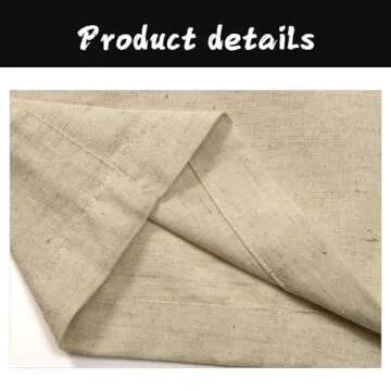 Oymyakon Men's Casual Linen Shorts Summer Button Beach Shorts Cotton Linen Flat Front Shorts with Pockets(Beige,Large)