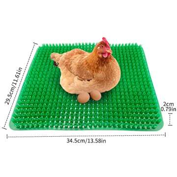 PTGVCTA Chicken Coop Mat, 6 Pcs, Green, Waterproof, Scratch Proof, Easy Cleaning, Compatible with All Chicken Coops & Houses, Fits Nesting Boxes in Small & Large Coops, Animal Cage for Chickens
