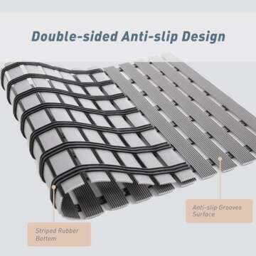 Aimissk Shower Mat Bathtub Mat, Cuttable 26 x 17 Inch Non-Slip Bath Mat with Drain, Quick Drying PVC...