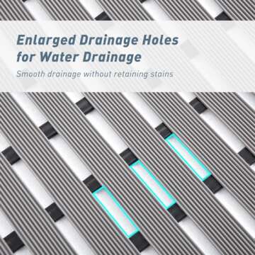 Aimissk Shower Mat Bathtub Mat, Cuttable 26 x 17 Inch Non-Slip Bath Mat with Drain, Quick Drying PVC Rubber Bathroom Mat for Tub,Shower, Toilet, Swimming Pool, Sauna Keep Clean