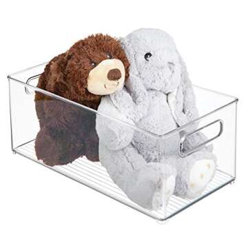 mDesign Plastic Deep Bin Organizer Caddy Container w/Handles for Nursery, Kitchen, Pantry, Bathroom,...